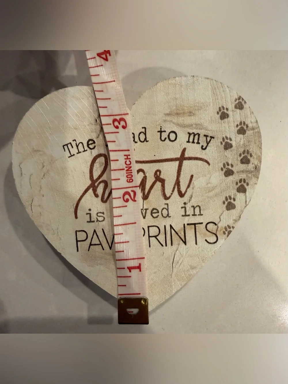 Heart-Shaped Pawprints Sign - 'The road to my heart is paved in PAWPRINTS'